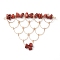Natural Red Jasper Chip Copper Wire Wrapped Connector Charms, Triangle Mesh Links, Golden, 52x80.5x9mm, Hole: 2.5mm