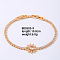 Brass Rhinestone Sun Link Bracelets for Women, Golden 7-1/2 inch(19cm)