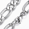 Non-Tarnish Trendy Men's Figaro Chain Necklaces, 304 Stainless Steel Chain Necklaces, with Lobster Claw Clasp, Stainless Steel Color, 29.52 inch(75cm), 10mm