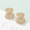 Brass Micro Pave Cubic Zirconia Stud Earrings, Rack Plating, Long-Lasting Plated, Real 18K Gold Plated, Letter Z, 13.5x11mm