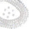 SUNNYCLUE 1 B0X 500Pcs 8MM White Frosted Glass Beads Bulk Matte Crystal Beads Transparent Round Small Rondelle Spacers Loose Beads for Jewelry Making Bracelet Necklace Key Chain Crafting Beginners