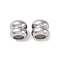 201 Stainless Steel Beads, with Rubber Inside, Slider Beads, Column, Grooved Beads, Anti-Tarnish, Stainless Steel Color, 9x10mm, Hole: 3.5mm