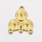 Alloy Rhinestone Connector Settings, Lead Free and Cadmium Free, Flat Round, Golden, 23x19x2mm, Hole: 1mm, Fit for 1.2mm Rhinestone