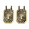 Brass Micro Pave Cubic Zirconia Pendants, Rectangle with Mushroom, with Enamel, Rack Plating, Long-Lasting Plated, Cadmium Free & Lead Free, Real 18K Gold Plated, 30x17.5x3.5~5mm, Hole: 3mm
