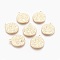 Brass Pendants, Cadmium Free & Nickel Free & Lead Free, Flat Round with Saint Benedict Medal, Real 18K Gold Plated, 21.5x18x2mm, Hole: 2mm