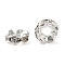 Brass Grade A Crystal Rhinestone Spacer Beads, Cadmium Free & Lead Free, Waves Edge, Rondelle, Silver, 6x3mm, Hole: 1mm