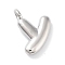 Rack Plating Brass Balloon Letter Pendants, Cadmium Free & Lead Free, Long-Lasting Plated, Platinum, Letter Y, 17x12x4.5mm, hole: 2.5mm