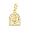 Brass Micro Pave Cubic Zirconia Saint European Dangle Charms, Large Hole Pendants, Cadmium Free & Lead Free, Real 16K Gold Plated, 29mm, Hole: 4.2mm