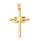 304 Stainless Steel Pendants, Cross with Infinity Charms, Ion Plating(IP), Golden, 41.5x26x3mm, Hole: 5.2x4.5mm