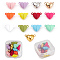 13 Sets 13 Colors Spray Painted Alloy Magnetic Clasps with Loops, Cadmium Free & Nickel Free & Lead Free, Heart, Mixed Color, 10.5x16x7mm, Hole: 1.2mm, 1 set/color