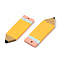 Handmade Polymer Clay Pendants, Pencil Shape, Gold, 35~37x11.5~12.5x2mm, Hole: 1.4mm