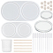 DIY Coin Collection Capsule Making Kits, with Silicone Molds, Silicone 100ml Measuring Cup, Plastic Transfer Pipettes, Birch Wooden Craft Ice Cream Sticks, Latex Finger Cots, White, 40x79x6mm, 55x10x6mm, inner size: 27x3mm, 30x3.5mm, 42x4mm and 45x4mm, 1set