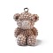 Flocky Opaque Resin Pendants, with Platinum Iron Loops,  Bear Charm, Camel, 34x25x22mm, Hole: 2.5mm