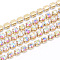 Brass Rhinestone Strass Chains, Rhinestone Cup Chains, Raw(Unplated), Nickel Free, Crystal AB, 2.8mm, about 10yards/bundle