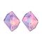 Mocha(MK) Irregular Rhombus Sew on Rhinestone, 2 Hole Links, Flat Back & Back Plated, Garment Accessories, Violet, 17~17.5x13~14x4.5~5mm, Hole: 1mm, 28pcs/board