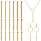 BENECREAT 36Pcs 18K Gold Plated Brass Bar Pendants, 6 Style Column and Cuboid Brass Links Connectors for Bracelet Necklace Jewelry Making, Hole: 0.8mm