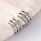 Brass Micro Pave Clear Cubic Zirconia Cuff Earrings, Long-Lasting Plated, Lead Free & Cadmium Free, Triple C-Shaped, Platinum, 14.5x15.5x10.5mm