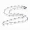 Non-Tarnish 304 Stainless Steel Chain Necklaces, with Lobster Claw Clasps, Crescent Moon, Stainless Steel Color, 17.7 inch(45cm)