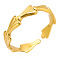Stainless Steel Cuff Rings, Golden, Inner Diameter: 17mm