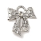 Rack Plating Alloy Pendant Rhinestone Settings, Cadmium Free & Nickel Free & Lead Free, Bowknot, Platinum, 23x19.5x2.5mm, Hole: 3.5mm, Fit for 2mm Rhinestone