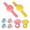 4Pcs 4 Style Wrist & Finger Needle Cushions, Pumpkin Shape, Mixed Color, 28~35.5x4.5~23mm, 1pc/style