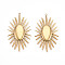 304 Stainless Steel Pendants, Ion Plating(IP), Oval Charms, Real 18K Gold Plated, 49x29x3mm, Hole: 2mm