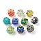 Handmade Lampwork Beads, Rondelle with Flower, Bumpy, Mixed Color, 14~15x12~13mm, Hole: 1.5~1.8mm