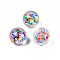 Translucent Acrylic Cabochons, with Paillette, Round, Colorful, 18x15.5~16mm