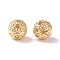 Brass Hollow Round Beads, Cadmium Free & Nickel Free & Lead Free, Golden, 10x9.5mm, Hole: 1.6mm