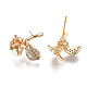 Серьги из латуни с микропейвом и прозрачным фианитом KK-S356-357-NF-2