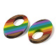 Подвески Pride на тему радуги из смолы и орехового дерева WOOD-K012-01-2