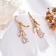 Серьги с застежкой-защелкой из латуни с прозрачным фианитом и прозрачным фианитом EJEW-K300-46G-2