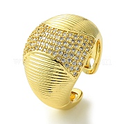Открытые манжеты из латуни с микропаве кубический цирконий RJEW-K256-36G