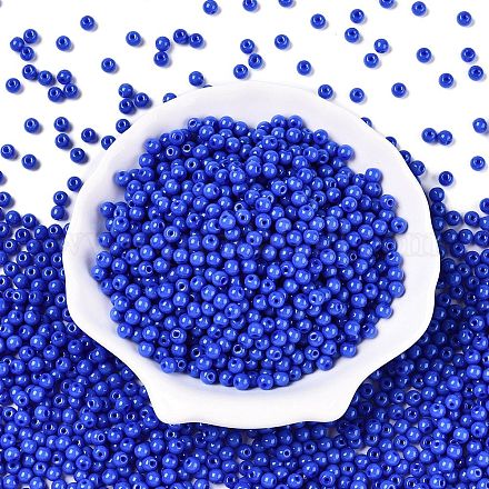 Непрозрачные цветные стеклянные бусины SEED-C001-02B-06-1