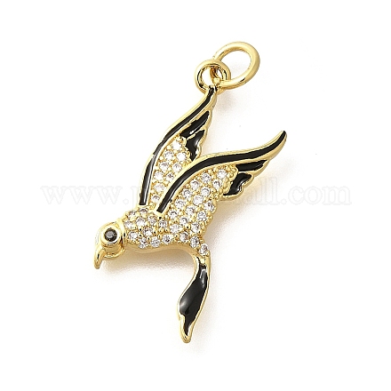 Кулоны с эмалью из латуни с прозрачным кубическим цирконием KK-M297-02G-1