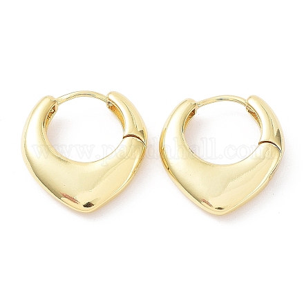 Серьги-кольца из латуни с покрытием в форме капли EJEW-B027-12G-1