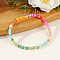 Christmas Natural Shell Beads Stretch Bracelets for Women, Rondelle, with Greeting Card, Colorful, Inner Diameter: 6-7/8 inch(17.5cm)