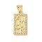Brass Micro Pave Cubic Zirconia Pendants, Rectangle, Rack Plating, Cadmium Free & Lead Free, Long-Lasting Plated, Real 18K Gold Plated, 19.5x10.5x2.5mm, Hole: 3x2.5mm
