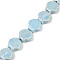 Handmade Porcelain Beads Strands, Shell Shape, Light Blue, 13.5x13~14x6mm, Hole: 1.8mm, about 28pcs/strand, 14.37''(36.5cm)