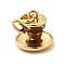 Brass Enamel Charms, Long-Lasting Plated, Lead Free & Cadmium Free, with Jump Ring, Coffee Cup Charm, Rack Plating, Real 18K Gold Plated, Saddle Brown, 12.5x12.5mm, Hole: 3.5mm