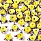 Handmade Bumpy Lampwork Beads, Yellow, 10~11x11~12x7~8mm, Hole: 1.4~1.6mm