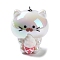 Acrylic Pendants, Cat Shape with Silicone Ice Cream Charms, with Iron Loops, WhiteSmoke, 44.5~45x38x35mm, Hole: 1.6mm