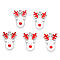 Alloy Enamel Pendants, for Christmas, Christmas Reindeer/Stag, Platinum, White, 17x13x2mm, Hole: 1.6mm
