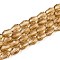 Transparent Glass Bead Strands, Faceted Teardrop, Dark Goldenrod, 8x6mm, Hole: 1mm, about 65pcs/strand, 17.99 inch(45.7cm)