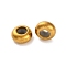Ion Plating(IP) 202 Stainless Steel Beads, with Rubber Inside, Slider Beads, Rondelle, Golden, 7x3.5mm, Hole: 1.5mm