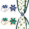 4Pcs 2 Colors Glass Flower Scarf Buckle Ring, Alloy Clasp Holder for Girl Women, Platinum & Golden, 23x24x24mm, 2pcs/color
