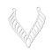 Non-Tarnish 201 Stainless Steel Pendant Links, Laser Cut, Wing, Stainless Steel Color, 29.5x27x1mm, Hole: 1.6mm
