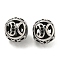 304 Stainless Steel Beads Rhinestone Settings, Large Hole Beads, Round, Letter K, 9.5x8.5x9.5mm, Hole: 4mm, Fit for 0.8mm Rhinestone.