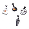 Halloween Theme Alloy Enamel Pendants Set, with 304 Stainless Steel Lobster Claw Clasps, Ghost & Pumpkin & Mummy & Coffin with Cross, Mixed Color, 29~38mm, 4pcs/Set