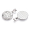 Brass Pendants, Cadmium Free & Nickel Free & Lead Free, Twelve Constellations, Flat Round, Platinum, 24x20.5x2mm, Hole: 3.5x7mm